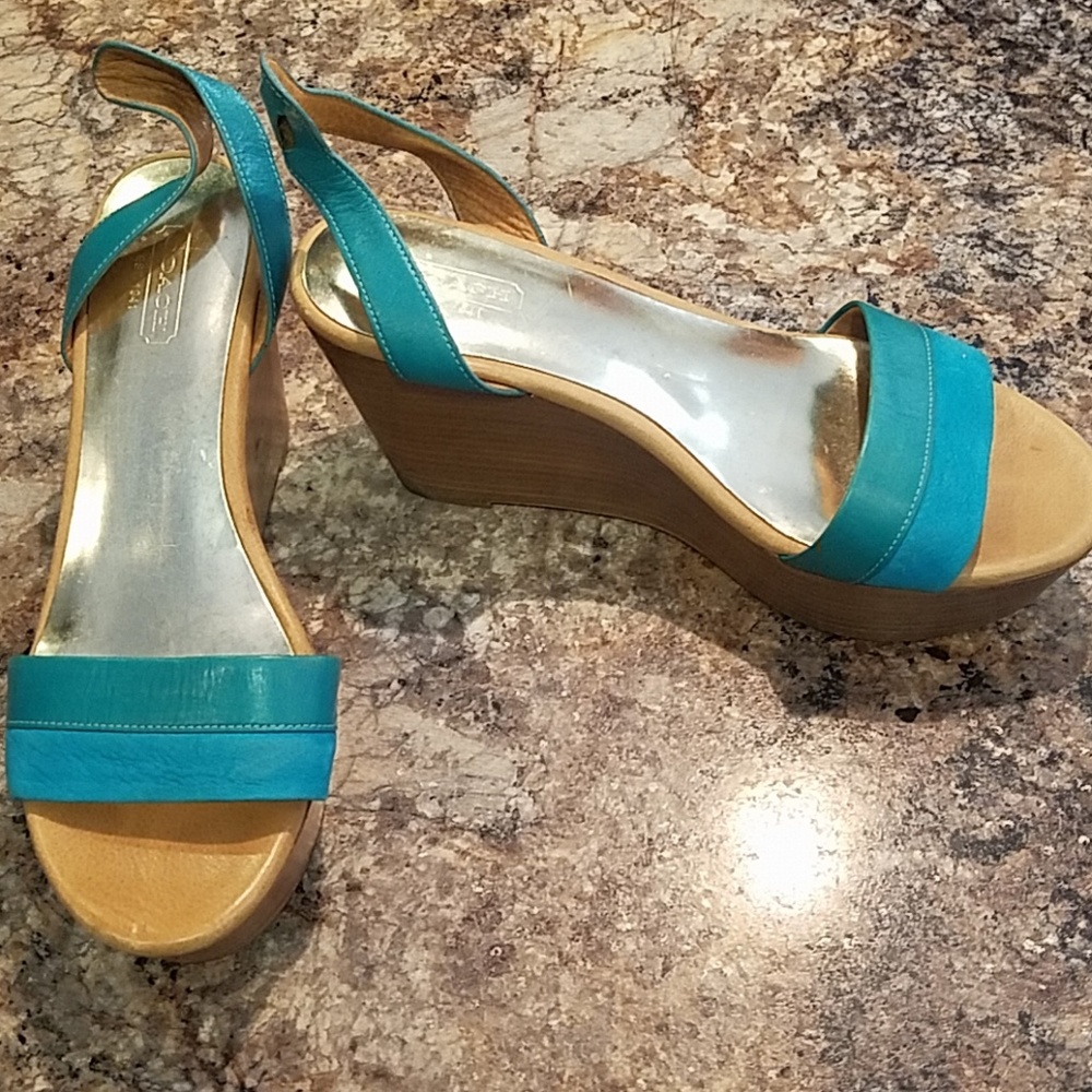 Coach teal platform 7.5